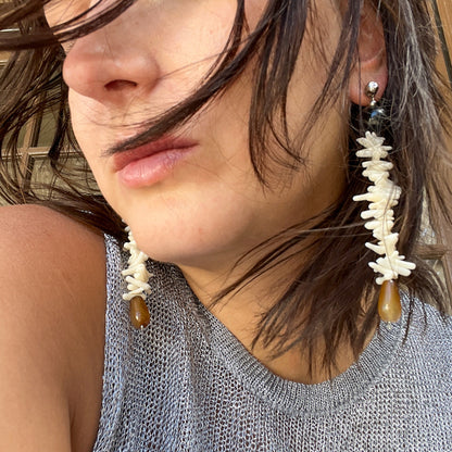 White Coral Earrings