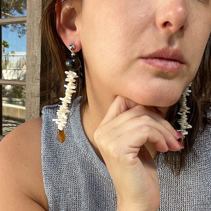 White Coral Earrings