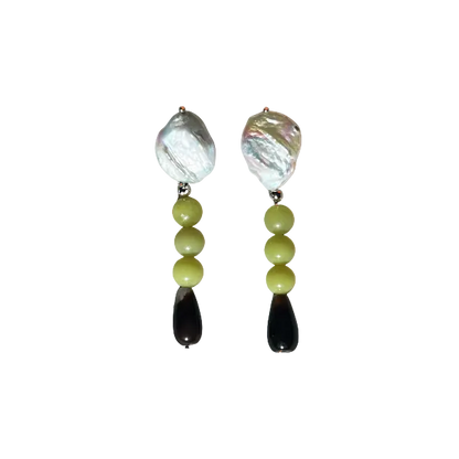 Chartreuse Pearled Earrings | Sultry
